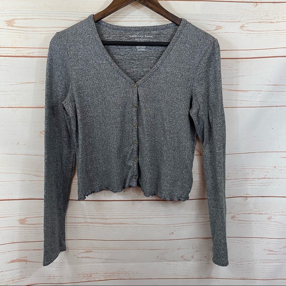 American Eagle Soft & Sexy Plush Crop Cardigan